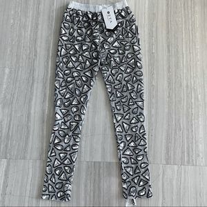 Seta Apparel Silver Leopard Pants - Completely Embroidered